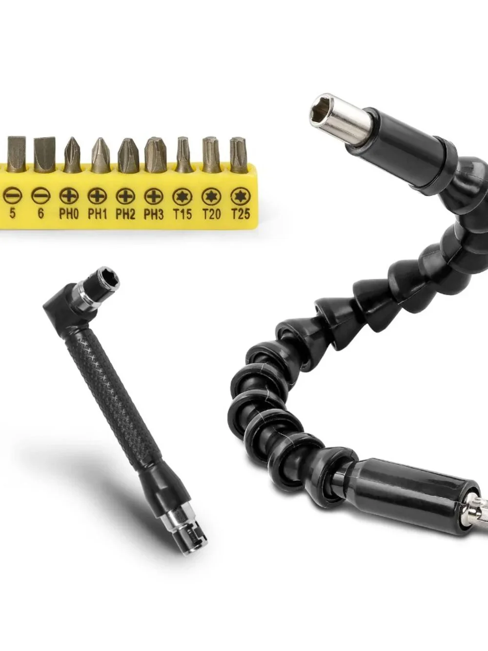 90 Degree Right Angle Driver, 11.6 Inch Bendable & Flexible Screwdriver Extensio